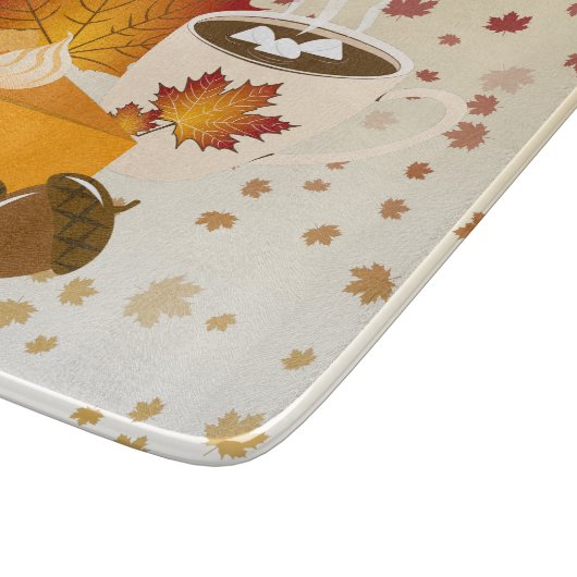 Erntedank Dinner Cuisine Pumpkin Pie Hot Cocoa Schneidebrett (Ecke)