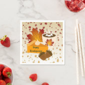 Erntedank Dinner Cuisine Pumpkin Pie Hot Cocoa Serviette (Beispiel)