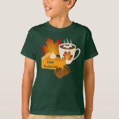 Erntedank Dinner Cuisine Pumpkin Pie Hot Cocoa T-Shirt (Vorderseite)