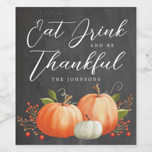 Erntedank Dinner Custom Wine Labels Weinetikett (Einzelnes Label)