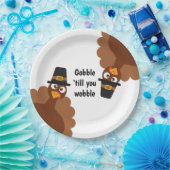 Erntedank Dinner Dekoration mit Türkei Graphic Pappteller (Party)