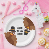 Erntedank Dinner Dekoration mit Türkei Graphic Pappteller (Party)