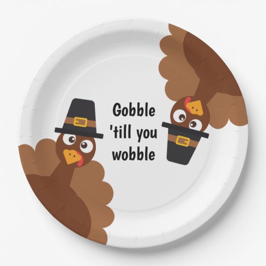 Erntedank Dinner Dekoration mit Türkei Graphic Pappteller (Vorderseite)