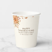 Erntedank Dinner Einladen Boho Thema Pappbecher (Rückseite)