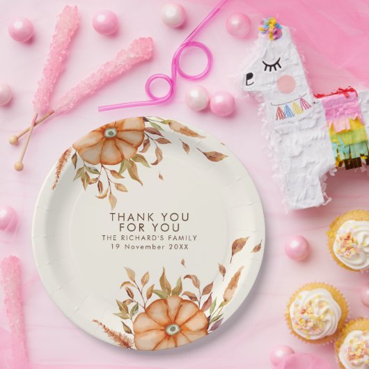 Erntedank Dinner Einladen Boho Thema Pappteller (Party)