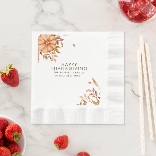 Erntedank Dinner Einladen Boho Thema Serviette (Beispiel)