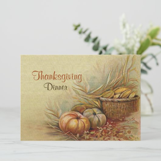 Erntedank-Dinner Einladung (Stehend Vorderseite)