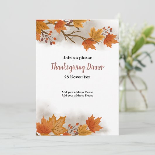 Erntedank Dinner Einladung (Stehend Vorderseite)