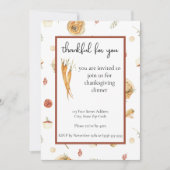 Erntedank Dinner Einladung Aquarellfarbe (Vorderseite)