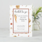 Erntedank Dinner Einladung Aquarellfarbe (Stehend Vorderseite)