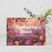 Erntedank Dinner Einladung Aquarellpumpen (Stehend Vorderseite)