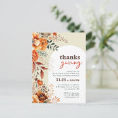 Erntedank-Dinner Einladung Blumenbogen Postkarte (Stehend Vorderseite)
