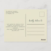 Erntedank-Dinner Einladung Blumenbogen Postkarte (Rückseite)