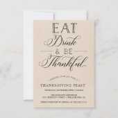 Erntedank Dinner Einladung - essen, trinken (Vorderseite)