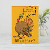 Erntedank Dinner Einladung - Funny Türkei (Stehend Vorderseite)