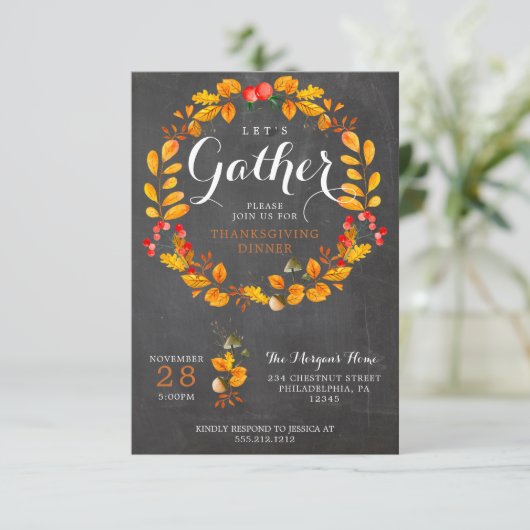 Erntedank Dinner Einladung - Halbpension (Stehend Vorderseite)