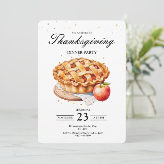 Erntedank Dinner Einladung, lass uns danken (Stehend Vorderseite)