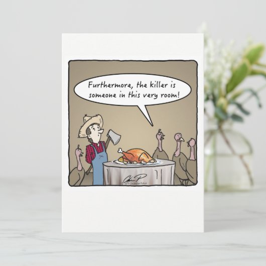 Erntedank Dinner Einladung: Türkei Killer! Einladung (Stehend Vorderseite)