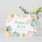 Erntedank Dinner Einladung Wasserfarbenkürbis (Stehend Vorderseite)