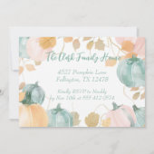 Erntedank Dinner Einladung Wasserfarbenkürbis (Rückseite)