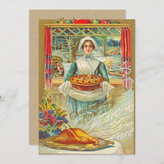 Erntedank Dinner Einladungen (Vorne/Hinten)