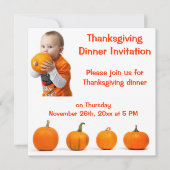 Erntedank Dinner Einladungen Baby and Pumpkins (Vorderseite)
