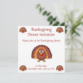 Erntedank Dinner Einladungen mit der lustigen Türk (Stehend Vorderseite)