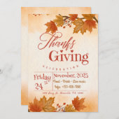 Erntedank Dinner Einladungen Vorlage bearbeiten be (Vorne/Hinten)