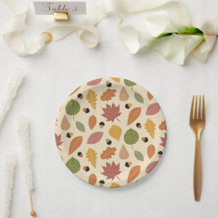 Erntedank Dinner Erdnüsse Herbst Blätter Pappteller