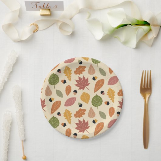 Erntedank Dinner Erdnüsse Herbst Blätter Pappteller (Hochzeit)