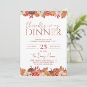 Erntedank Dinner essen Jährlicher Erntedank Festes Einladung (Stehend Vorderseite)