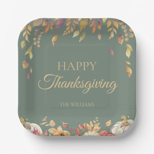 Erntedank Dinner Falknerei Pappteller (Vorderseite)