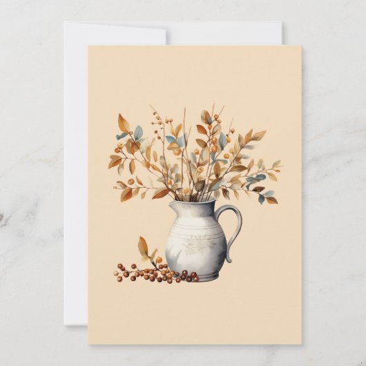 Erntedank Dinner Fall Moderne Freundschaft Einladung (Rückseite)