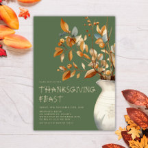 Erntedank Dinner Fall Olive Green Freundschaft