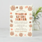 Erntedank Dinner Fall Pumpkin Einladung (Stehend Vorderseite)