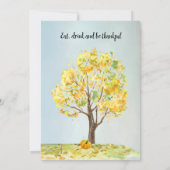 Erntedank Dinner Fall Scene Pumpkins Einladung (Rückseite)