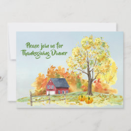 Erntedank Dinner Fall Scene Pumpkins Einladung