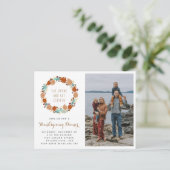 Erntedank Dinner Fall Wine Ankündigungspostkarte (Stehend Vorderseite)