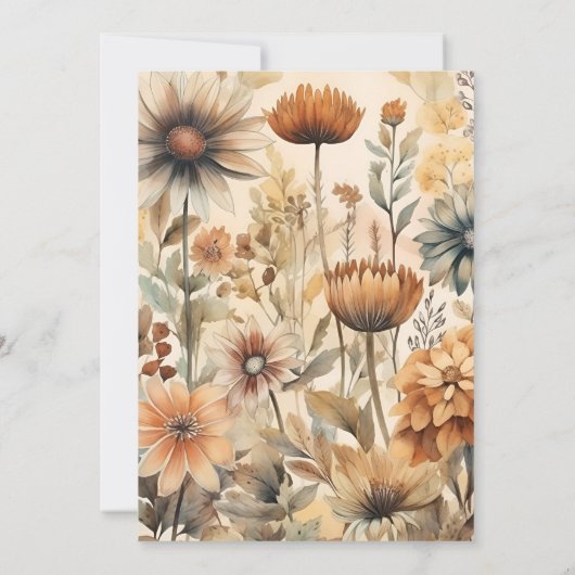 Erntedank Dinner Floral Einladung (Rückseite)