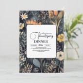 Erntedank Dinner Floral Einladung (Stehend Vorderseite)