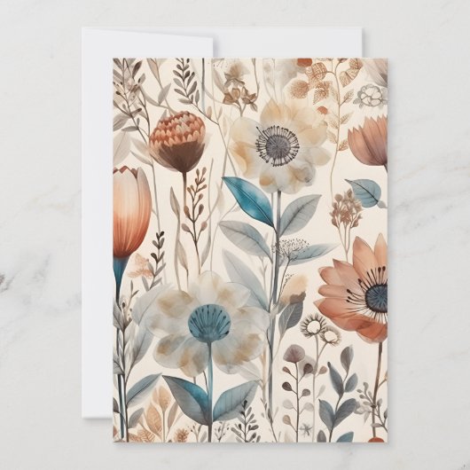 Erntedank Dinner Floral Einladung (Rückseite)