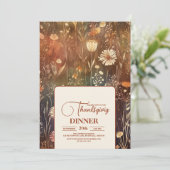 Erntedank Dinner Floral Einladung (Stehend Vorderseite)