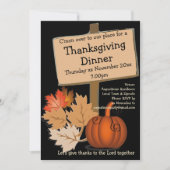 ERNTEDANK DINNER Fun Pumpkin Blätter Einladung (Vorderseite)