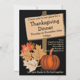 ERNTEDANK DINNER Fun Pumpkin Blätter Einladung