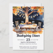 Erntedank-Dinner-Gartentisch unter Sternen Einladung (Vorderseite)