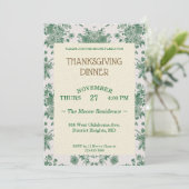 Erntedank Dinner Green Botanicals Custom Einladung (Stehend Vorderseite)