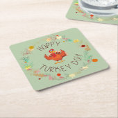 Erntedank Dinner Happy Turkey Day Blätter Rechteckiger Pappuntersetzer (angewinkelt)