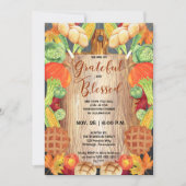 Erntedank Dinner-Harvest Dankbar gesegnet Einladung (Vorderseite)