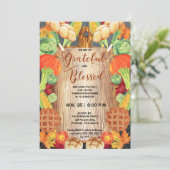 Erntedank Dinner-Harvest Dankbar gesegnet Einladung (Stehend Vorderseite)