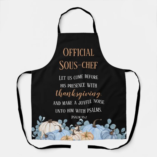 Erntedank Dinner Helper Sous-Koch Black Schürze (Vorderseite)